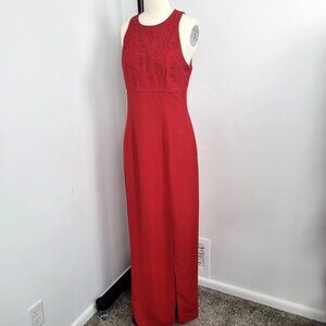 Vintage 90s After Dark Red Sleeveless Maxi Gown Formal Evening Dress